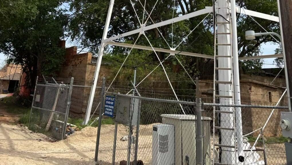 Construction began with upgrades to the alleyway where the tower&rsquo;s mechanical systems are located.